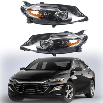 munirater Left Right Side Halogen Headlight Assembly Replacement for 2019 2020 2021 Malibu Driver Passenger Side Headlamps