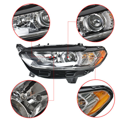 munirater Headlights Assembly Driver side Headlamp Front Lights Replacement for 2013 2014 2015 2016 Fusion 4Door Sedan Halogen Models FO2502304