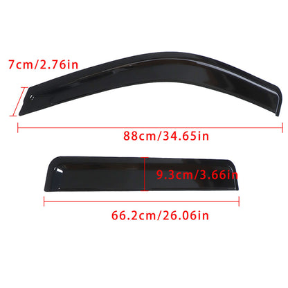Munirater Side Window Visor Vent Rain Guard Black Acrylic Replacement for 1999-2004 Grand Cherokee