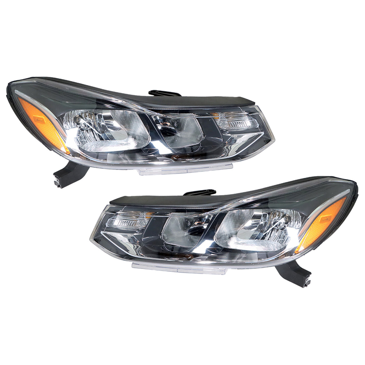 munirater Headlight For 2017-2019 Chevrolet Trax LS LT Halogen Chrome Housing Left+Right
