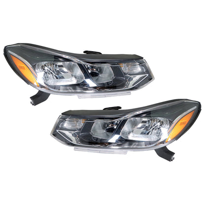 munirater Headlight For 2017-2019 Chevrolet Trax LS LT Halogen Chrome Housing Left+Right