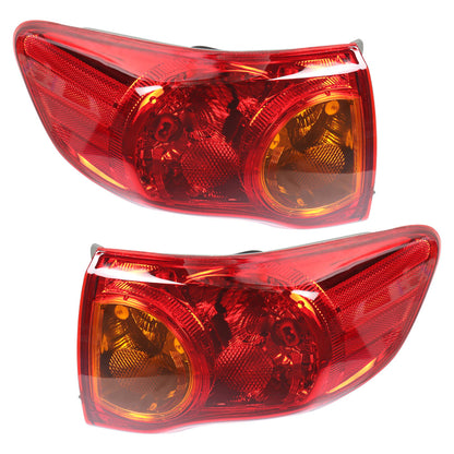 munirater For 2009-2010 Toyota Corolla Outer Tail Light Red Halogen Left + Right Side