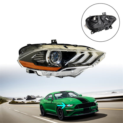 munirater Passenger Side Headlight Assembly with LED DRL Replacement for 2018-2020 Mustang Projector Headlights FO2503369