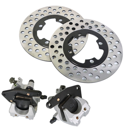 munirater For 2007-2014Yamaha Grizzly 350 400 450 YFM Front Brake Calipers & Brake Rotors