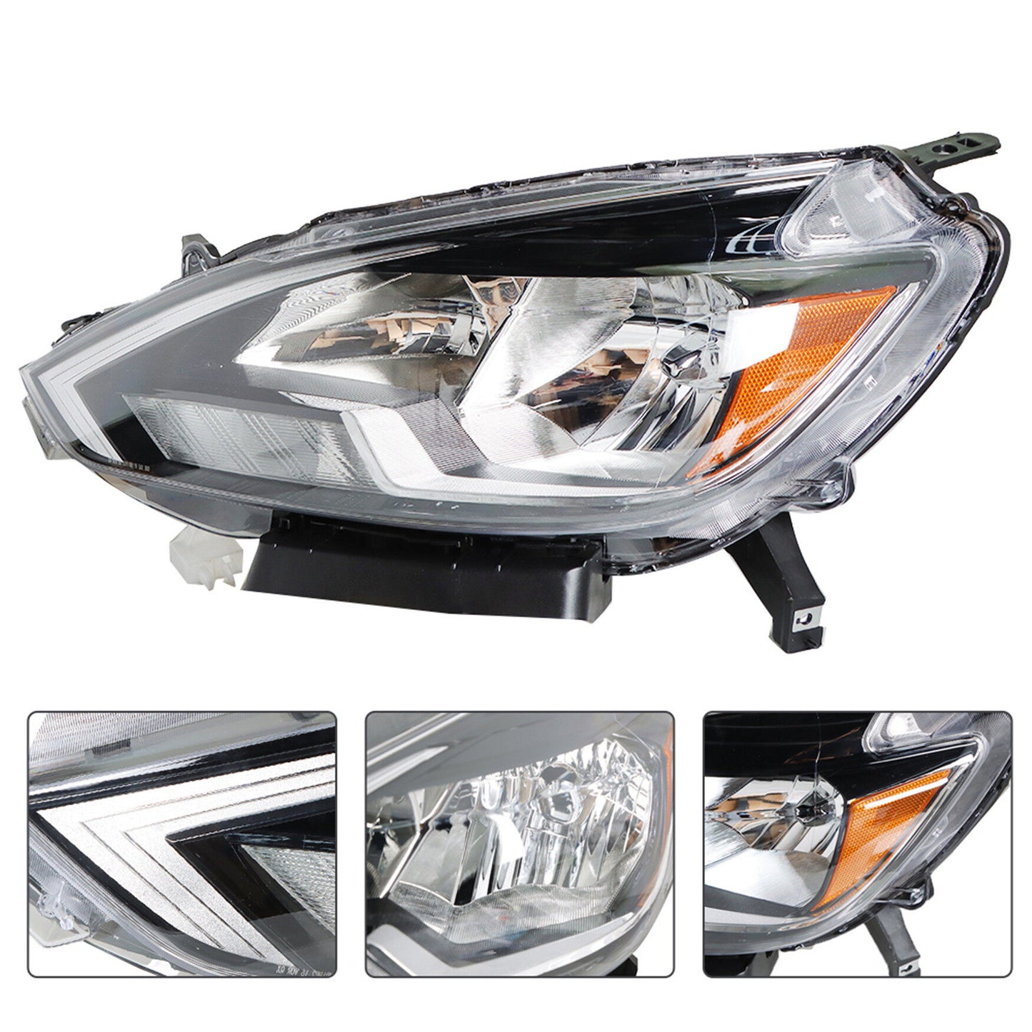 munirater Driver Side Black Housing Headlight Assembly Clear Lens Replacement for 2016 2017 2018 Nissan Sentra, Replacement Halogen Headlights