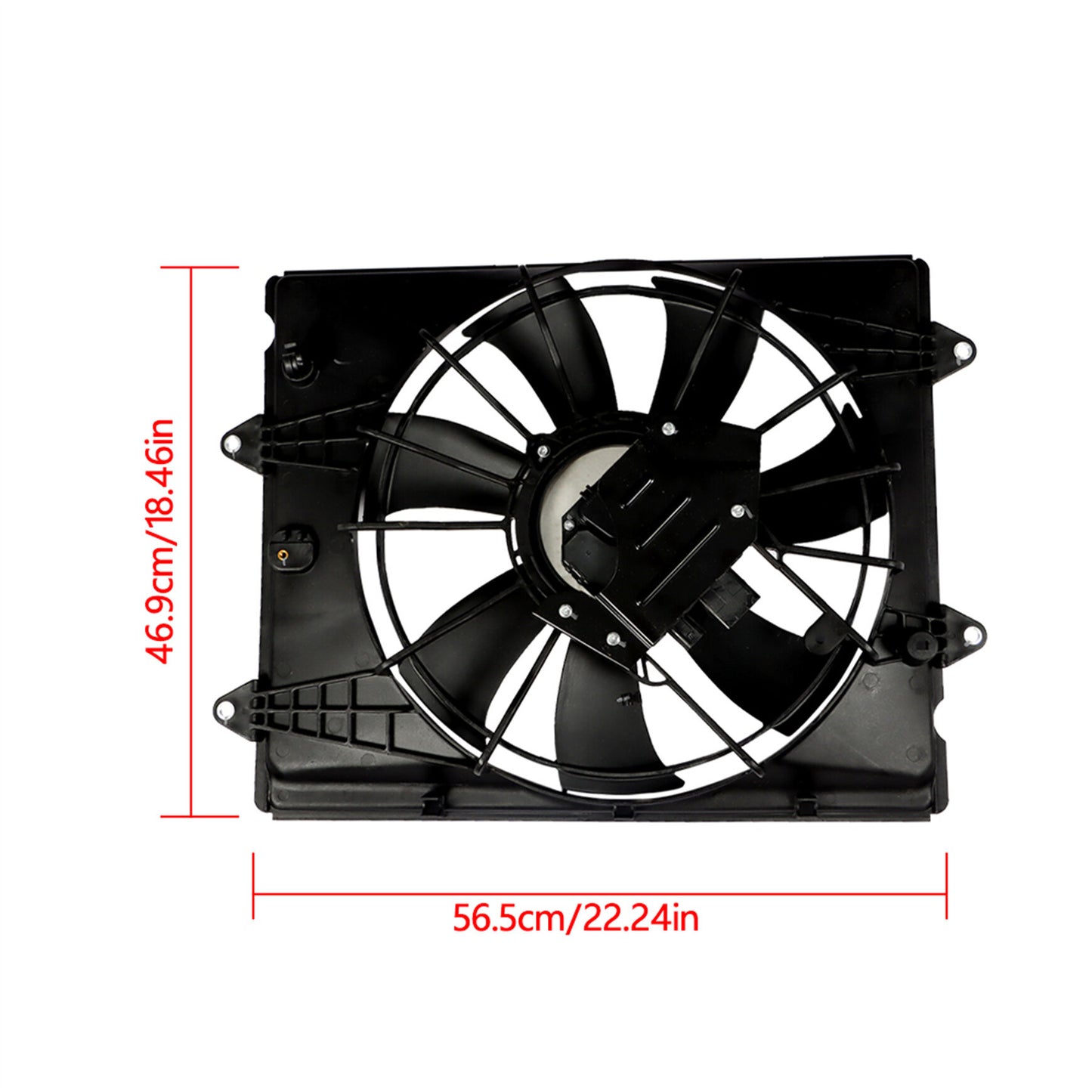 munirater Engine Radiator Condenser Cooling Fan Assembly 2016-2021 Civic DX/LX/SE/EX/Sport HO3115174 190155BAA01 12V Black