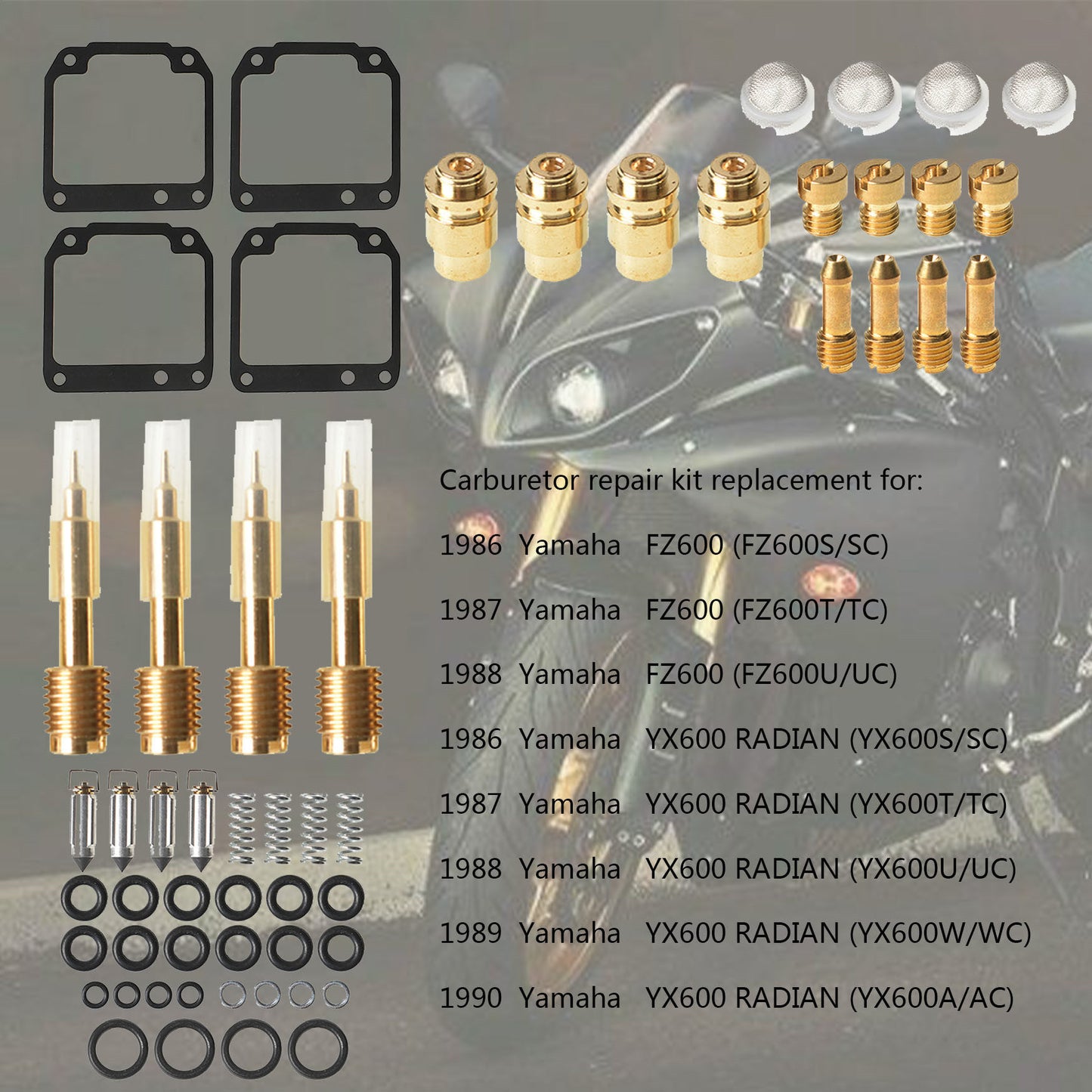 munirater Carburetor Repair Kit Rebuild Set Replacement for FZ600 YX600 FZ YX 600