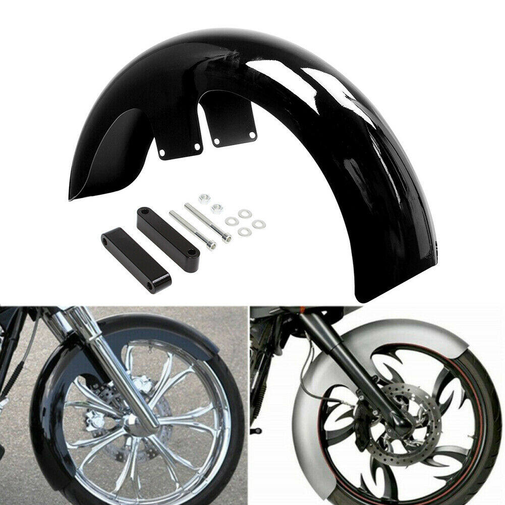 munirater Vivid Black 21" Wrap Front Fender For Road Electra Street Glide Baggers