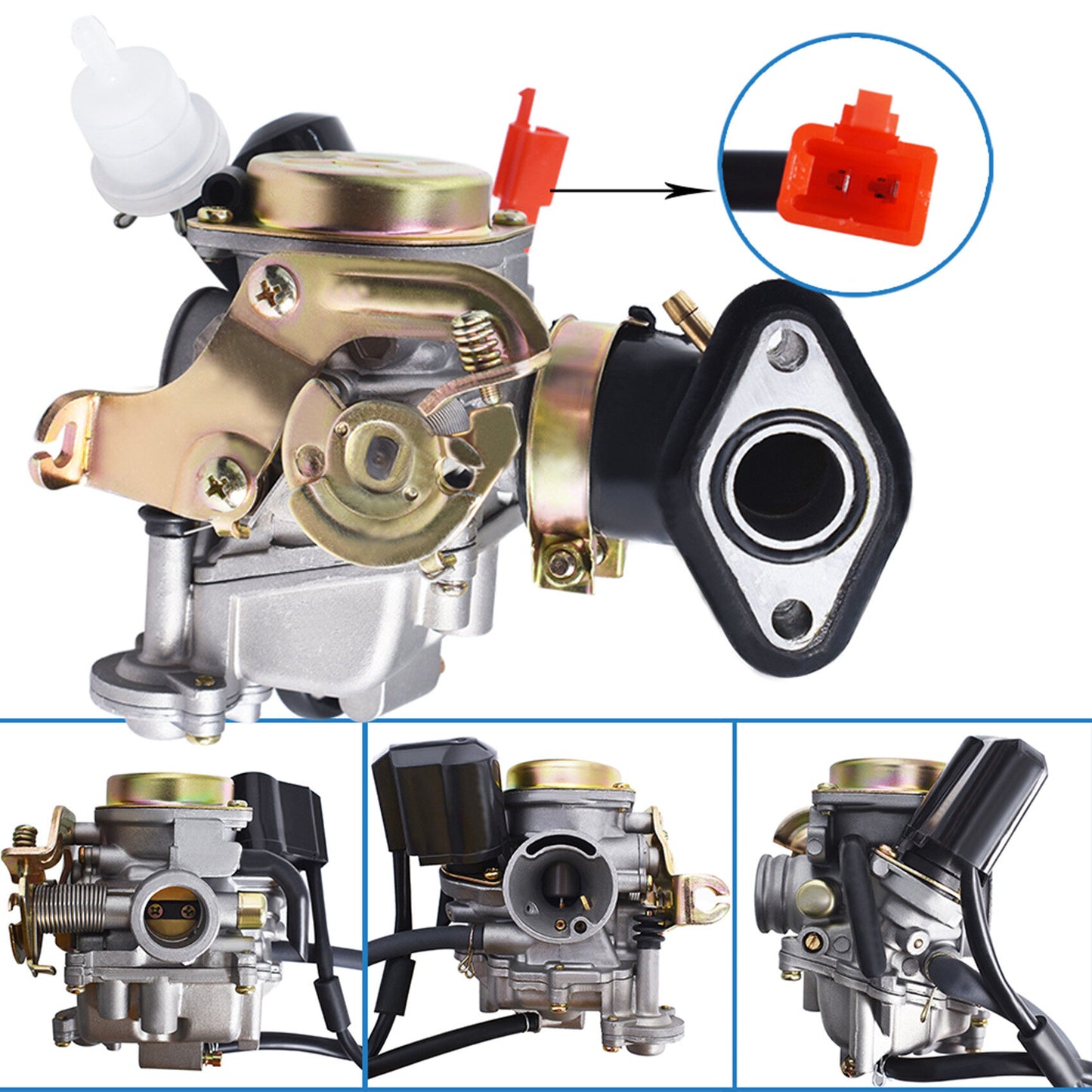 munirater Carburetor Big Bore Carb Replacement for GY6 50cc 100cc 139QMB 139QMA Scooter Moped ATV