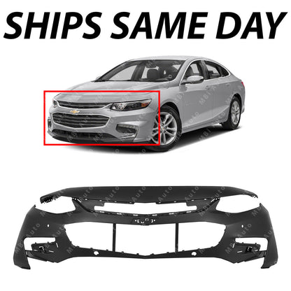 munirater Primered Front Bumper Cover Fascia Replacement for 2016-2018 Malibu