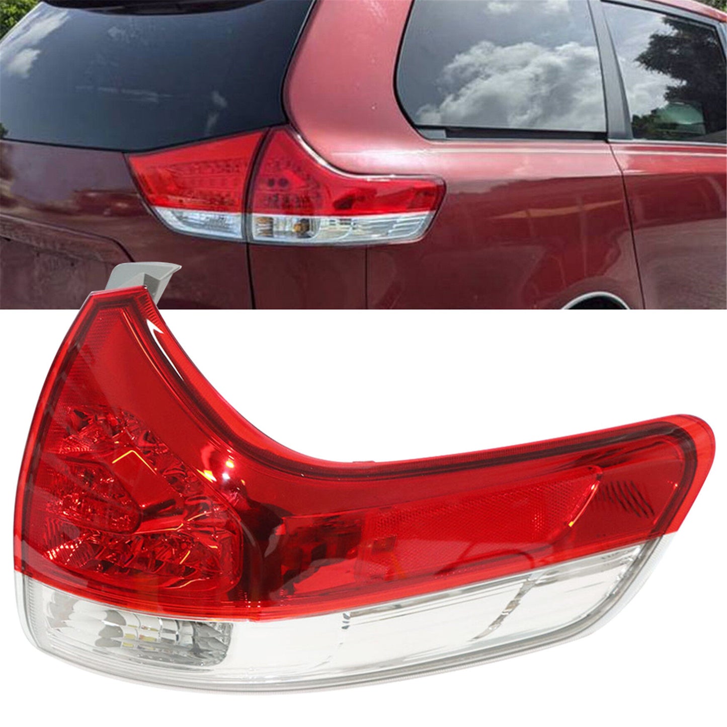 munirater 1-Pack Rear Right Tail Light Brake Lamp Assembly Replacement for 2011-2014 Toyota Sienna Outer Passenger Side 8155008030 TO2805107