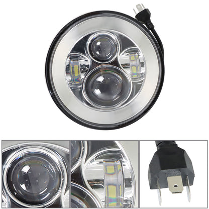 munirater 7In LED Projector Chrome Headlight Replacement for Street Glide Softail FLHX F