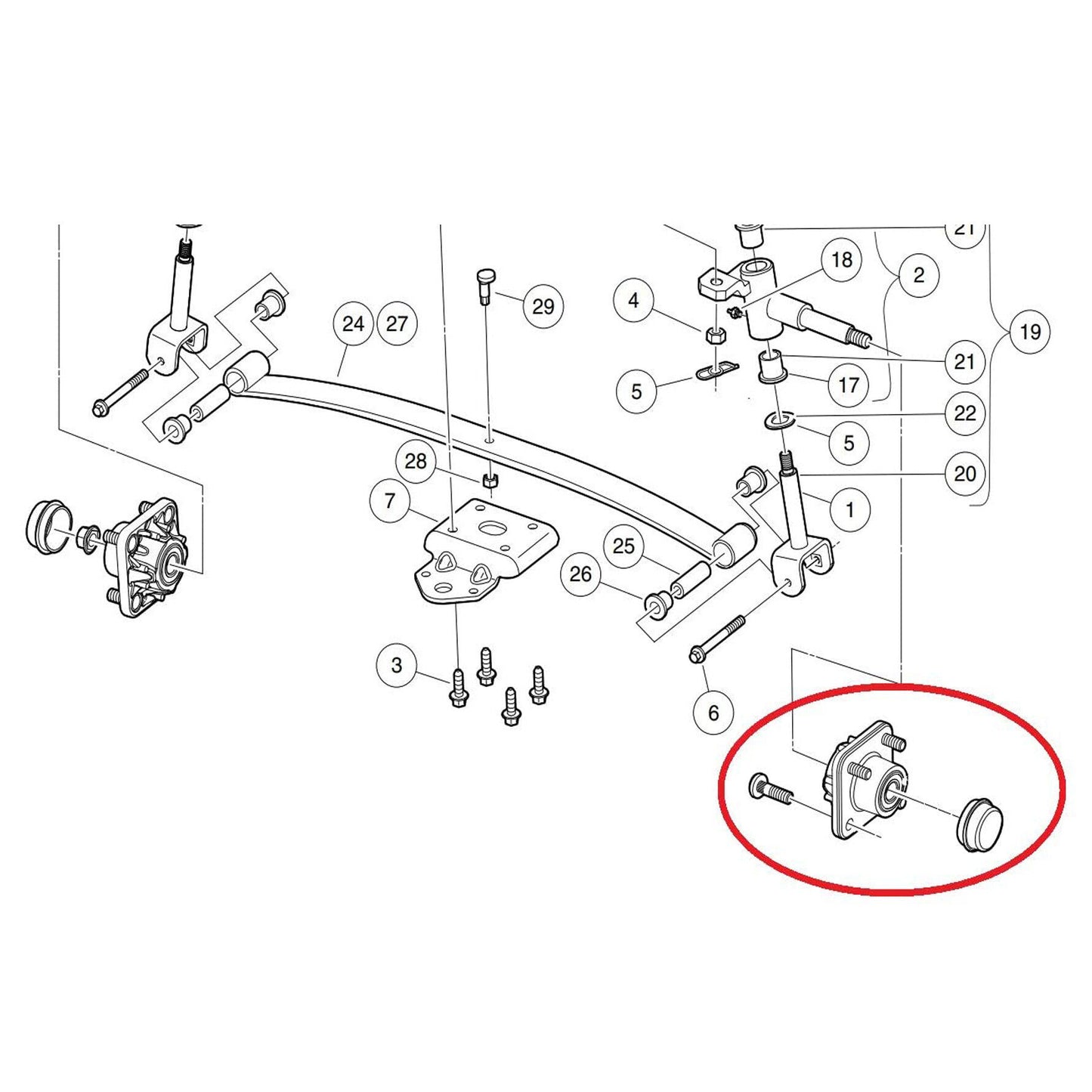 munirater 2 - Pack Front Wheel Hub Assembly Replacement for Club Car DS Precedent 102357701