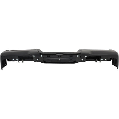 Black Steel Rear Step Bumper for Ford F-250 Super Duty 2017-2019, without Sensor Holes, FO1103196