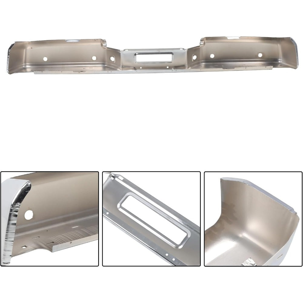 Chrome Steel Rear Bumper Face Bar for Nissan Titan 2004-2015, without Big Tow Package, NI1102150