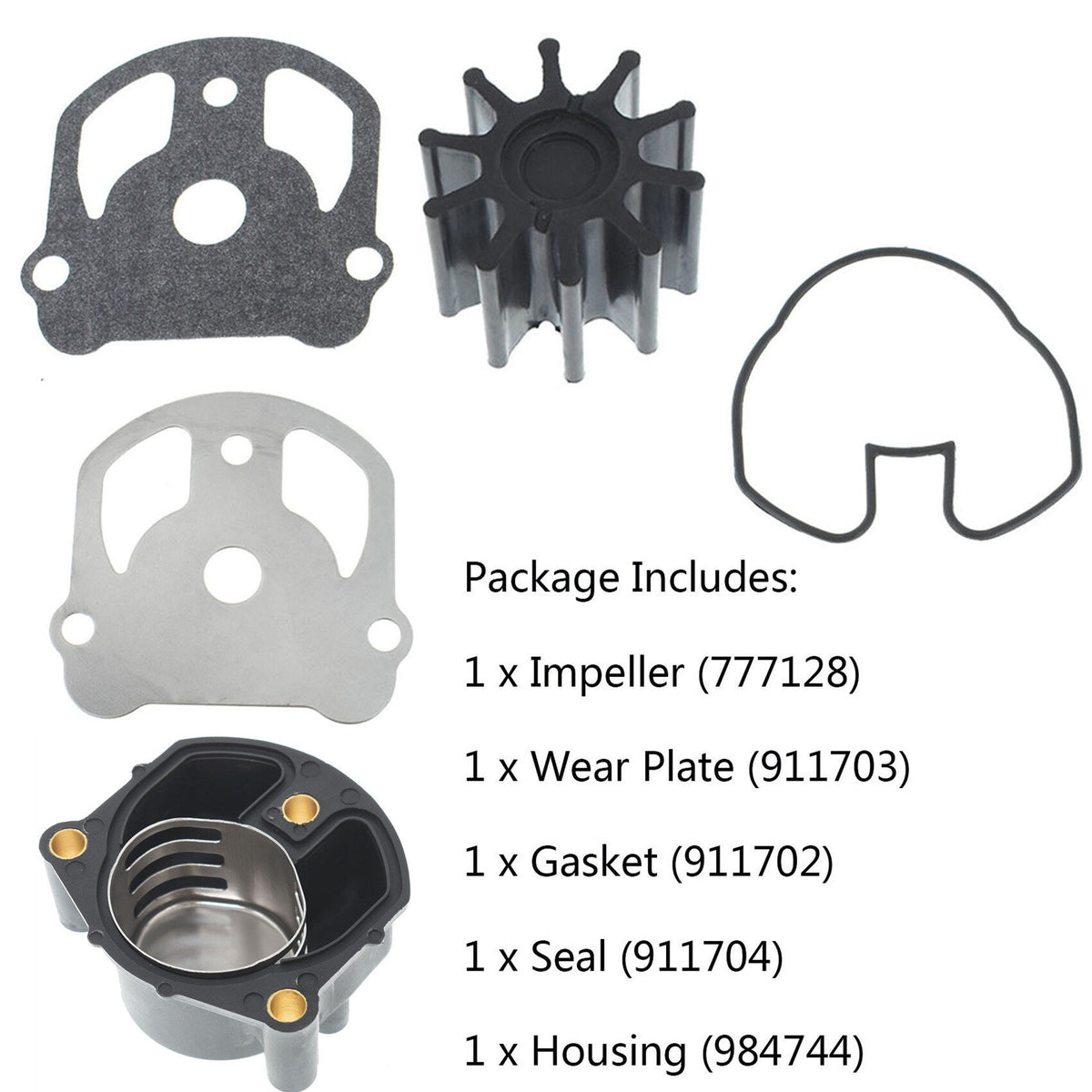 munirater Water Pump Impeller Repair Kit with Housing Replacement for OMC Cobra 984461 984744 983895