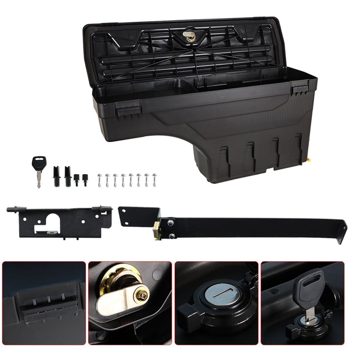munirater Truck Bed Storage Box Case Lockable Tool Box Replacement for Ram 1500 2500 3500 2002-2018 Right Passenger Side