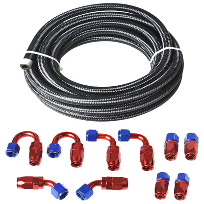 munirater 20Feet Braided Fuel Hose Line with Swivel Hose End Fitting Kit 10AN