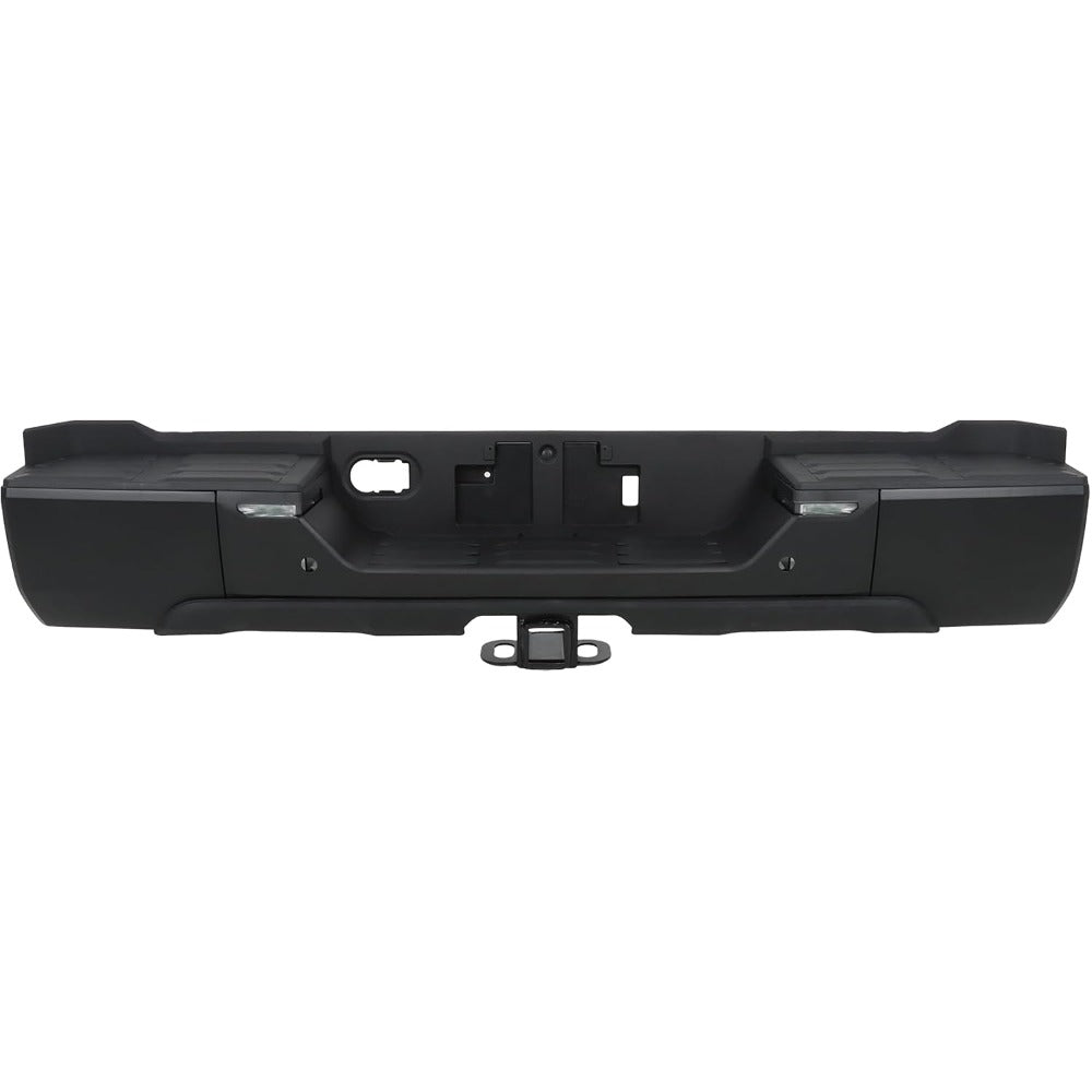Black Rear Step Bumper for Toyota Tundra 2022-2024, with Sensor Holes, for Tow-Hitch Models, TO1103146