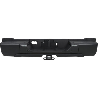 Black Rear Step Bumper for Toyota Tundra 2022-2024, with Sensor Holes, for Tow-Hitch Models, TO1103146
