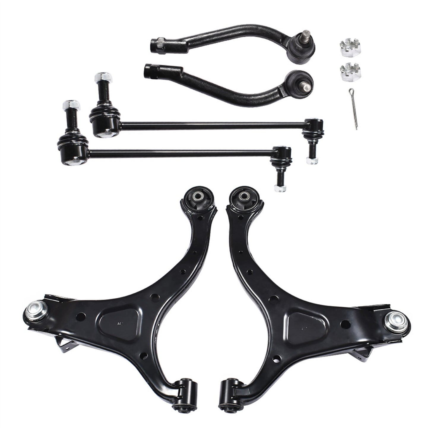 munirater 6-Pack Control Arms with Ball Joint Tie Rods Replacement for 2007-2012 Hyundai Santa Fe, 2011-2013 Kia Sorento