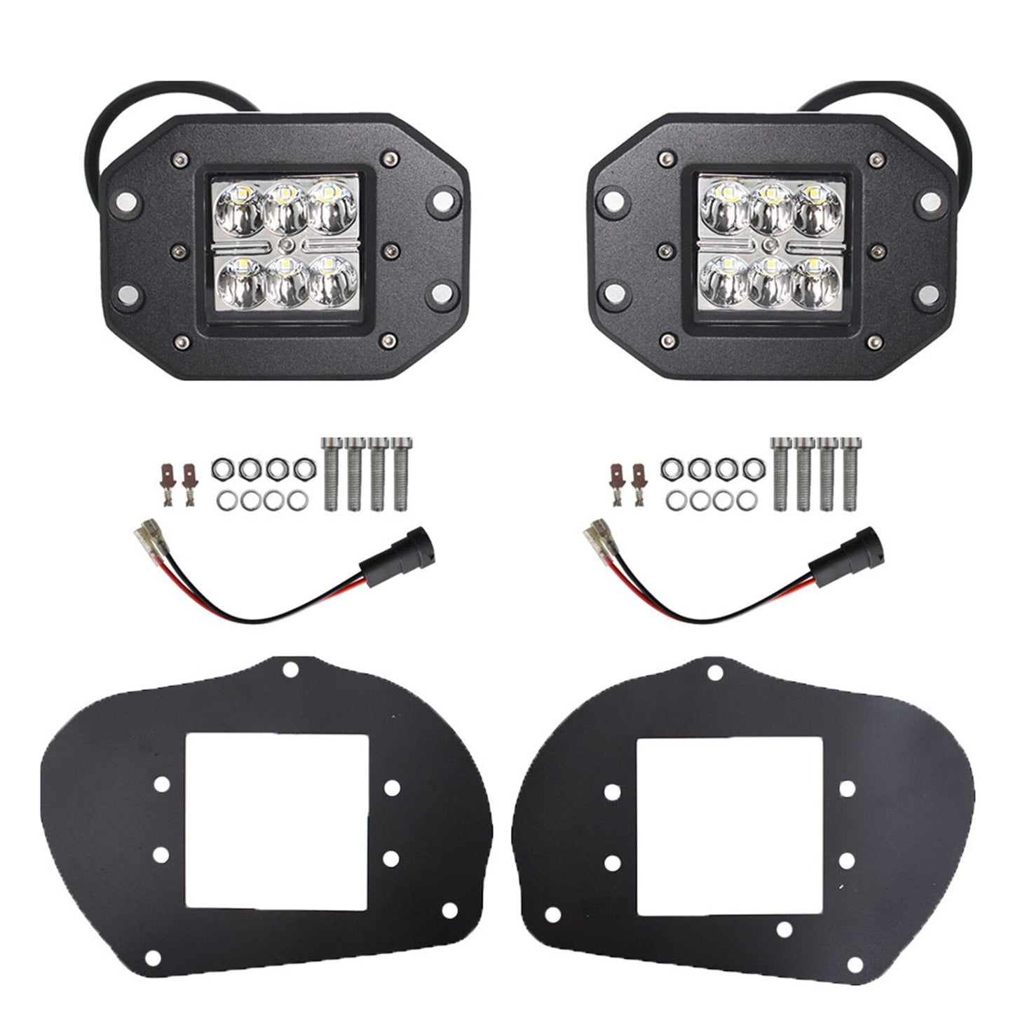 munirater LED Cube Headlight Brackets Kit Replacement for Polaris Sportsman 570/850/1000 RZR 800/900 XP