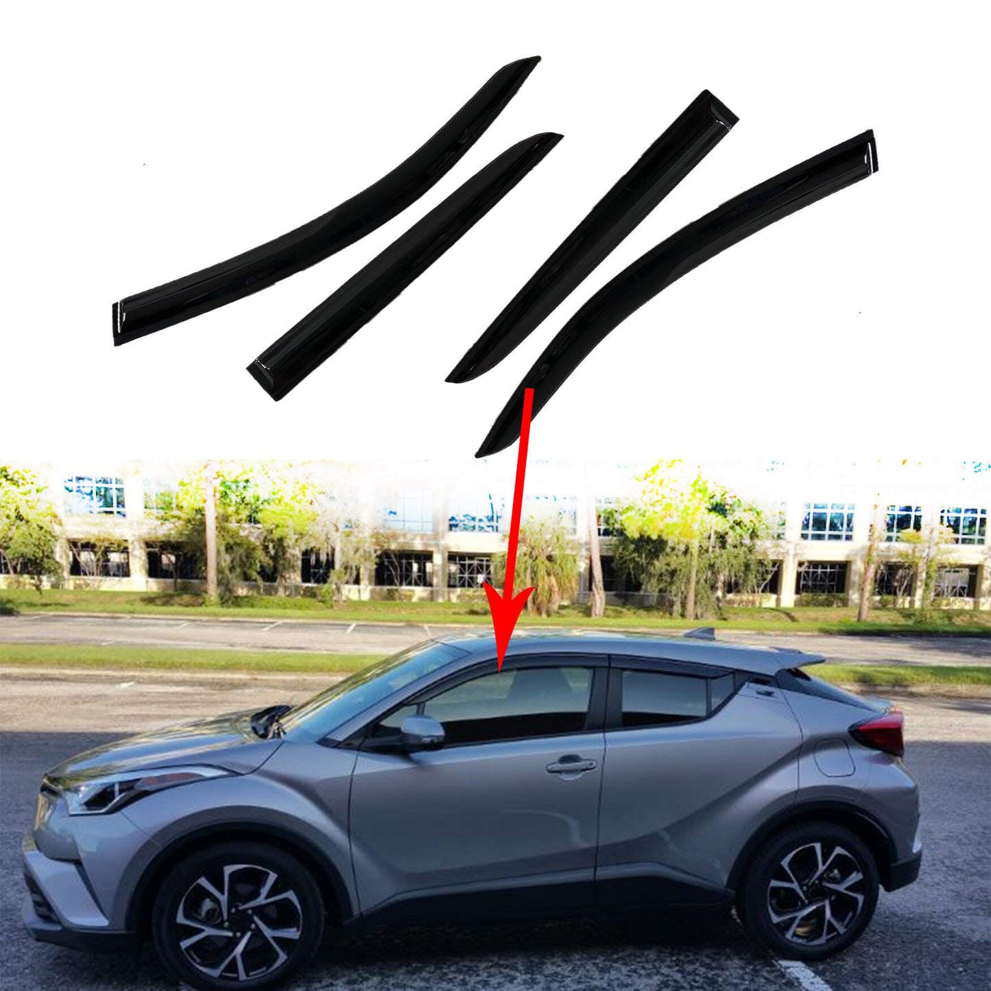 munirater Side Window Visors Deflectors Rain Guard Replacement for 2017-2020 Toyota C-HR CHR