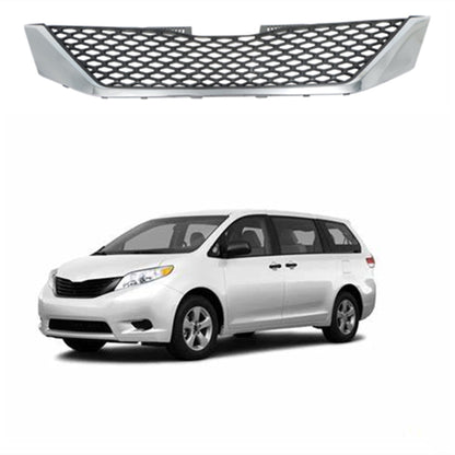 munirater Chrome Front Upper Grille Grill Honeycomb Assembly Replacement for 2011-2017 Sienna