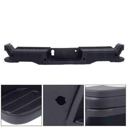 Black Steel Rear Bumper Assembly for Ford F-250 / F-350 Super Duty 2023-2024, with Sensor Holes