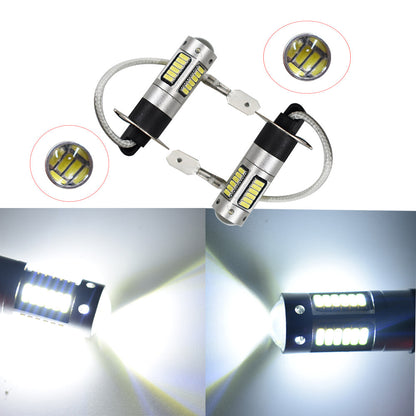 munirater 2PCS H3 LED Bulbs 12V 6000K Super Bright White Fog Light Lamp 30-SMD-4014