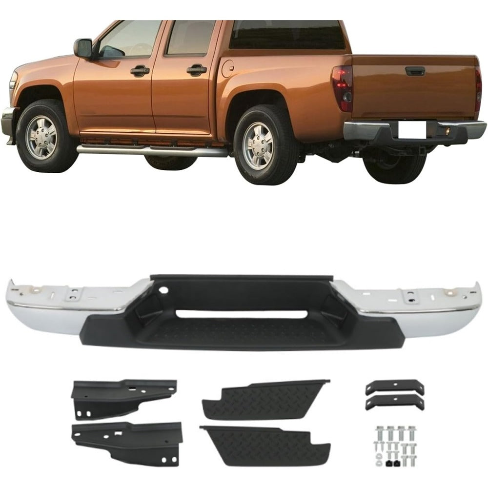 Chrome Steel Rear Step Bumper for Chevrolet Colorado & GMC Canyon 2004-2007, GM1103145