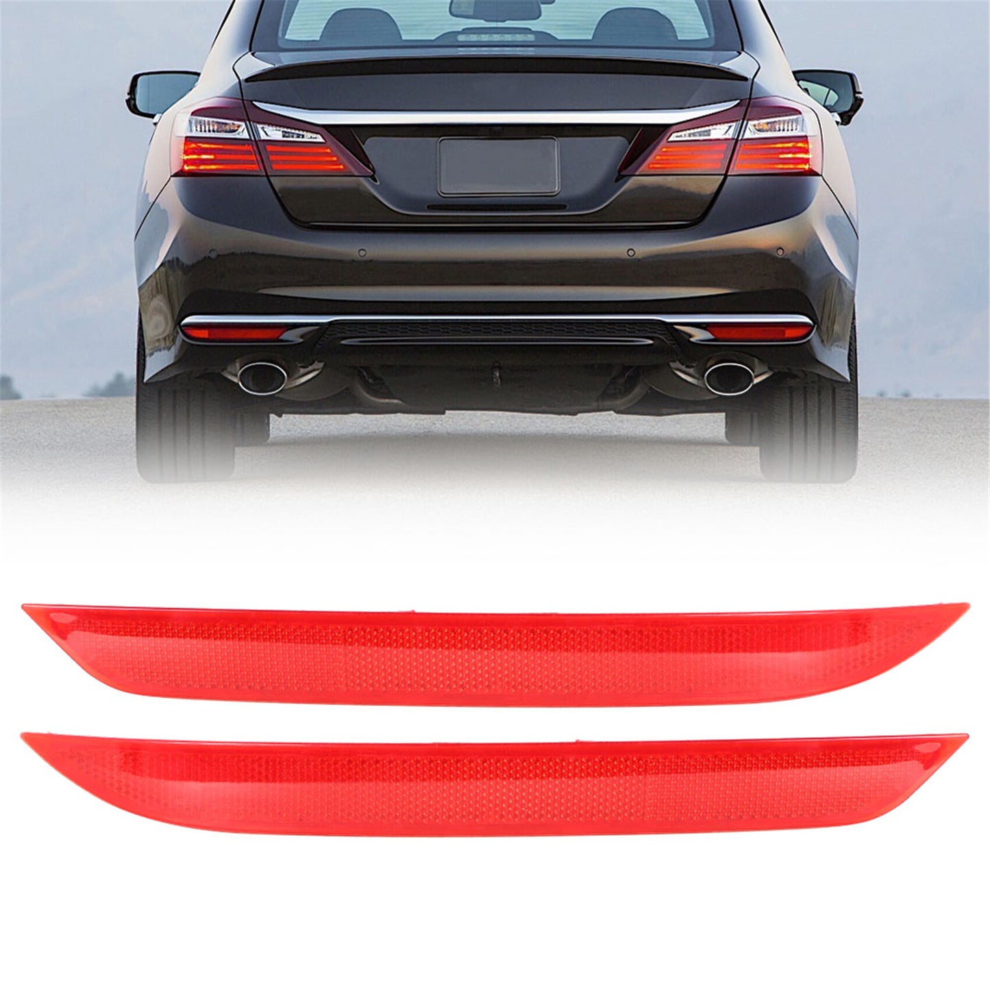 munirater 2Pcs Left and Right Rear Bumper Reflector Set Red Replacement for Accord 2016 2017 33505T2AA11 33555T2AA11