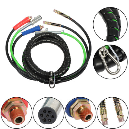 munirater 3-in-1 Wrap Set Air Line Hose Electric Cable Assemblies Semi Trailer 12 Foot