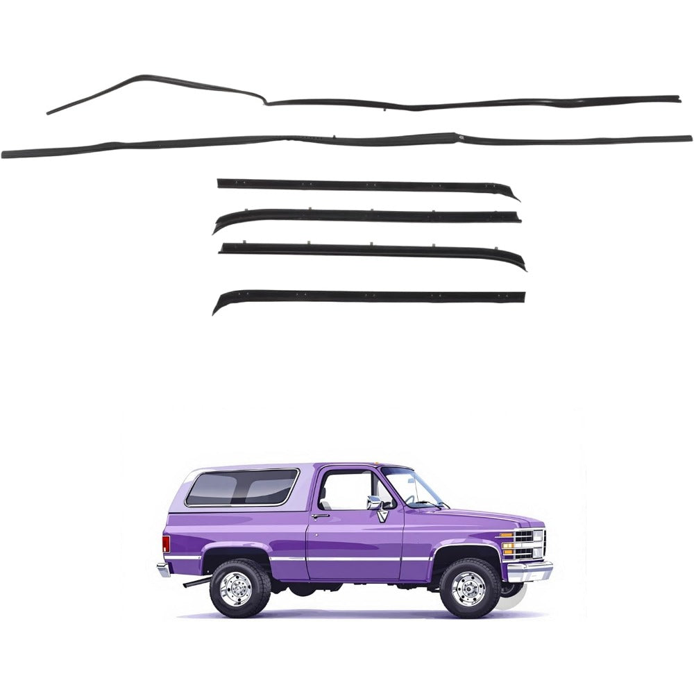 Window Sweep & Run Channel Weatherstrip Kit for Chevrolet K5 Blazer, 6-Piece