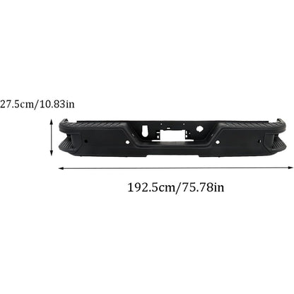 Primed Rear Step Bumper Assembly for Chevrolet Silverado 1500 & GMC Sierra 1500 2019-2023, with Sensor Holes