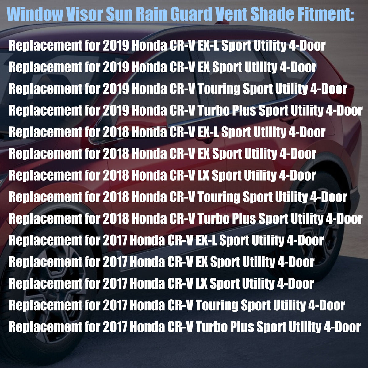 munirater Side Window Visor Vent Rain Guard Replacement for 2017-2019 CRV CR-V