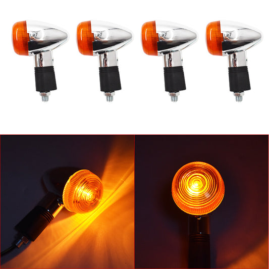 munirater Motorcycle Turn-Signal 4Pack Universal Blinker Amber Indicator Lights Lamp Front Rear Lights Replacement for Honda Kawasaki Suzuki Yamaha