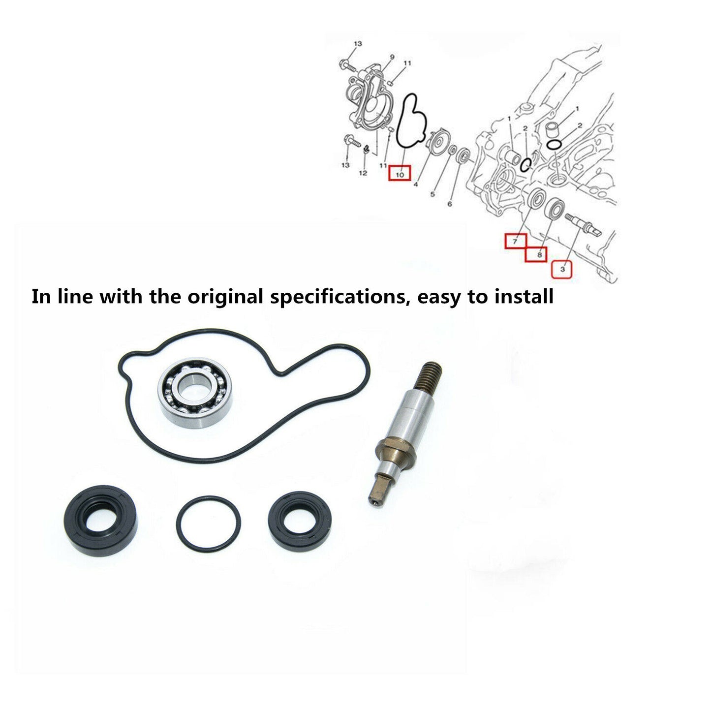 munirater Black Water Pump Repair Kit Replacement for YFZ450 2004-2013 5TG-12439-00-00