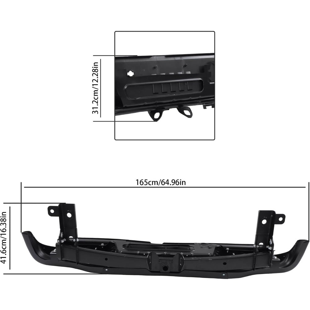 Black Steel Rear Step Bumper for Ford Ranger 2019-2023, FO1103225