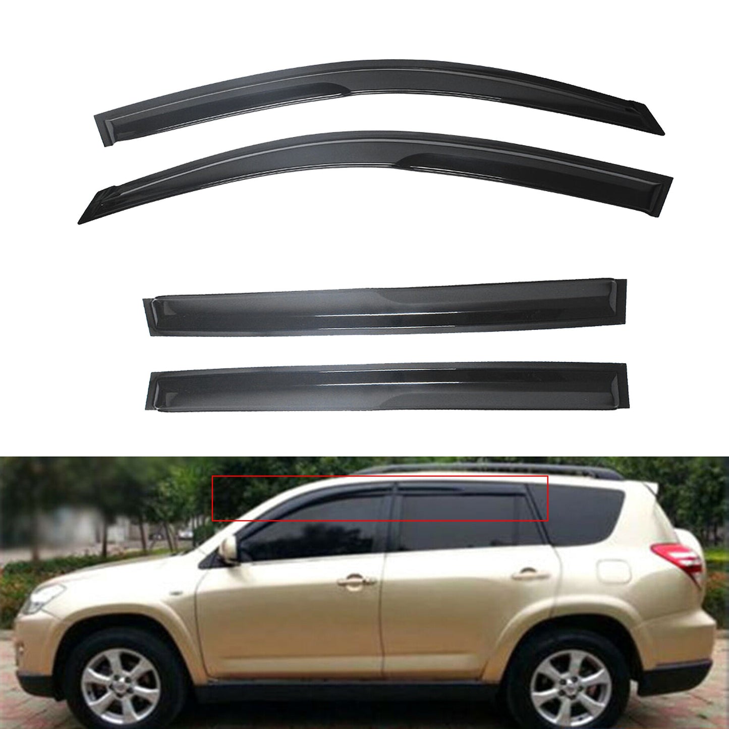 munirater Side Window Vent Visor Rain Guard Deflector Replacement for 2006-2012 Toyota Rav4