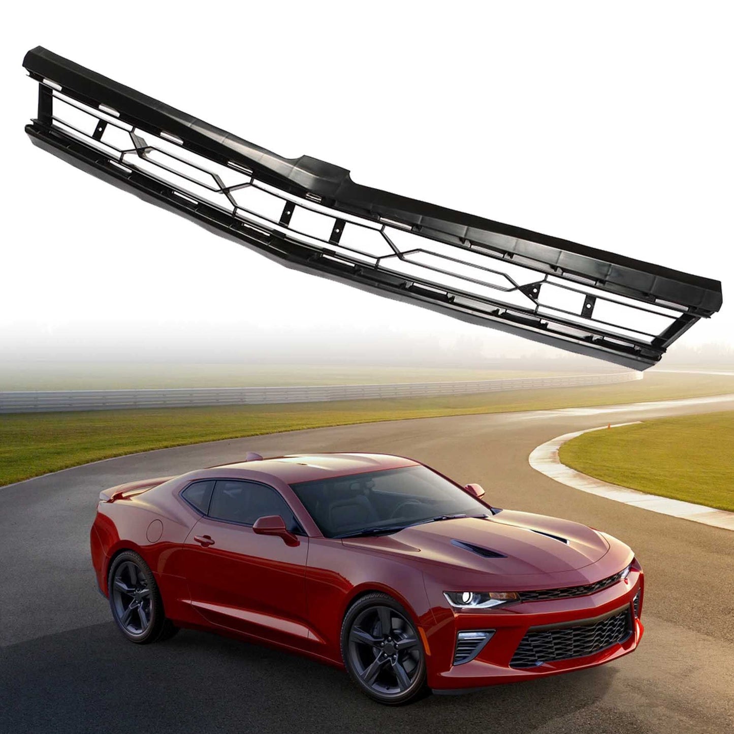 munirater Front Bumper Upper Grille Black Painted Replacement for 2016-2021 Camaro