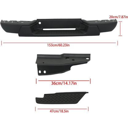 Black Steel Rear Step Bumper for Chevrolet Colorado & GMC Canyon 2004-2007, GM1103146