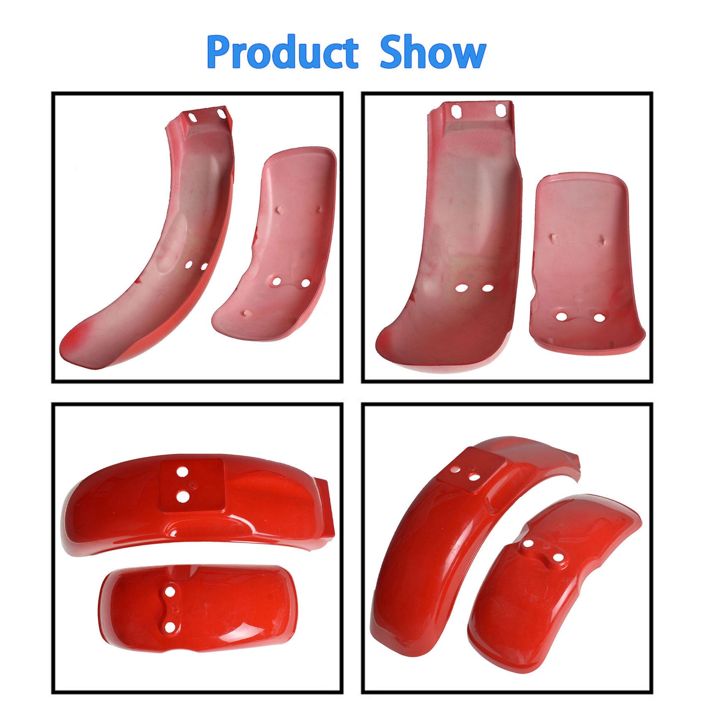 munirater Plastic Red Front & Rear Fender Wheel Splash Guard Cover Replacement for Honda Z50 Z50A Z50R 50CC Mini Trail