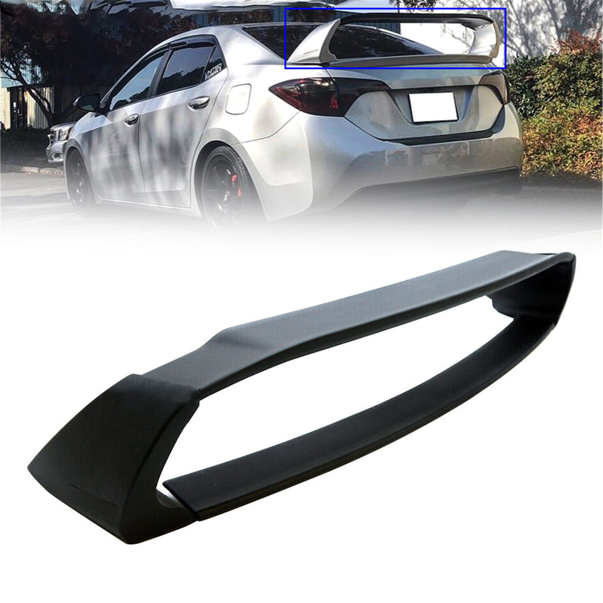 munirater Unpainted Trunk Wing Spoiler ABS Replacement for 2014 2015 2016 2017 2018 2019 2020 Corolla E170 Mugen Style