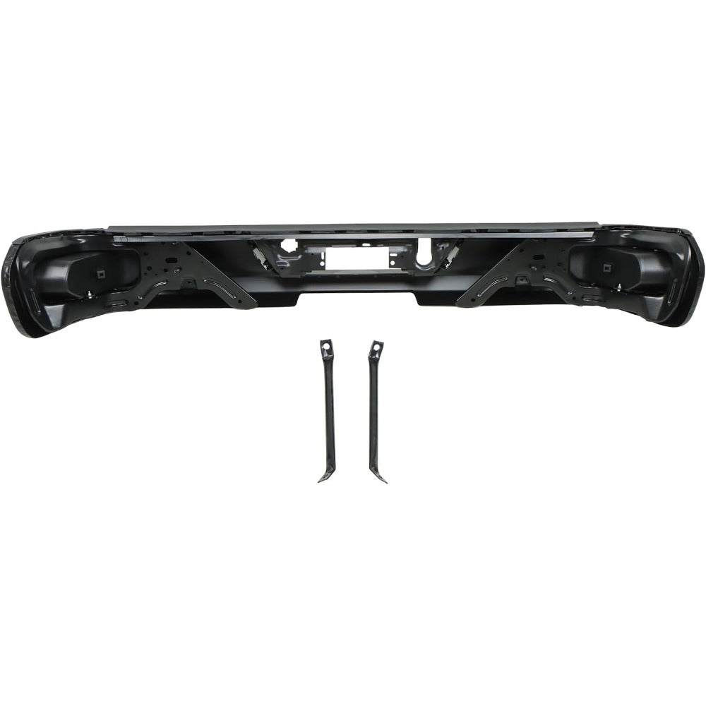 Black Rear Step Bumper for Chevrolet Silverado & GMC Sierra 2500 / 3500 2020-2025, without Sensor Holes