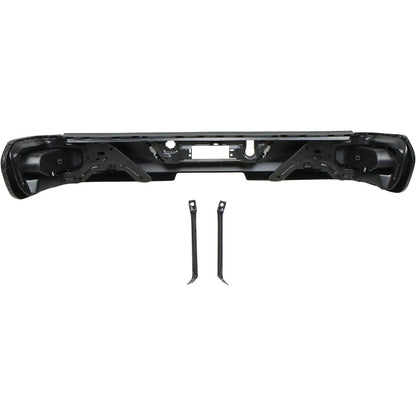 Black Rear Step Bumper for Chevrolet Silverado & GMC Sierra 2500 / 3500 2020-2025, without Sensor Holes
