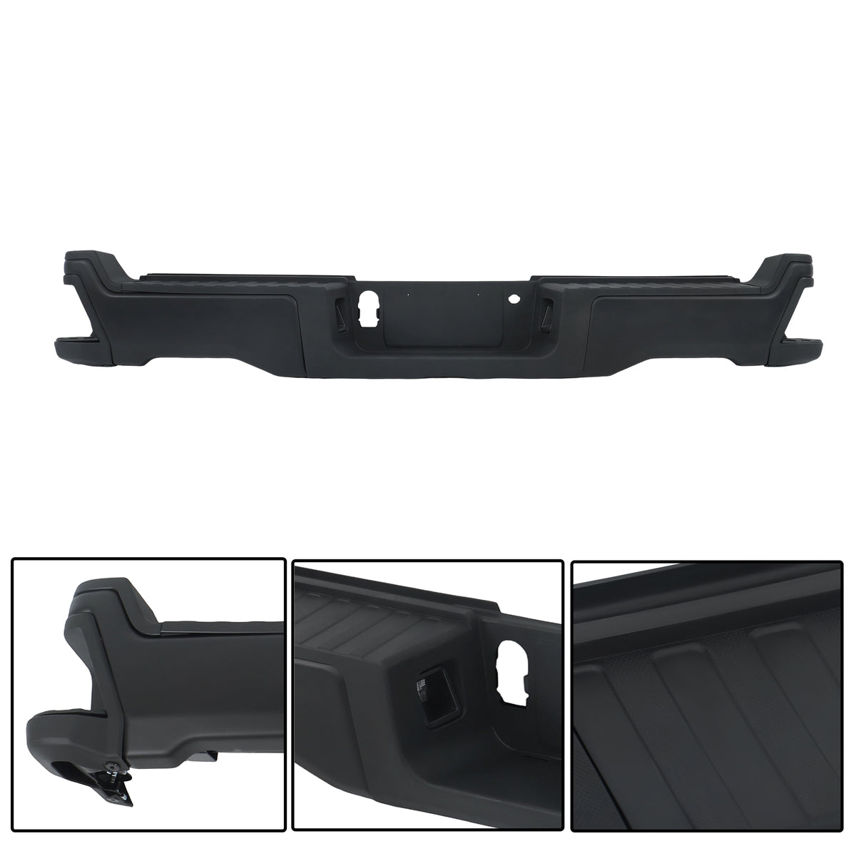Black Steel Rear Bumper Assembly Replacement for F250 F350
