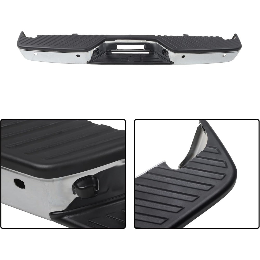 Chrome Steel Rear Step Bumper for Nissan Titan 2004-2015, without Big Tow Package, NI1103111