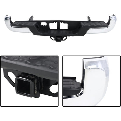 Chrome Steel Rear Step Bumper for Toyota Tacoma 2016-2023, TO1103129