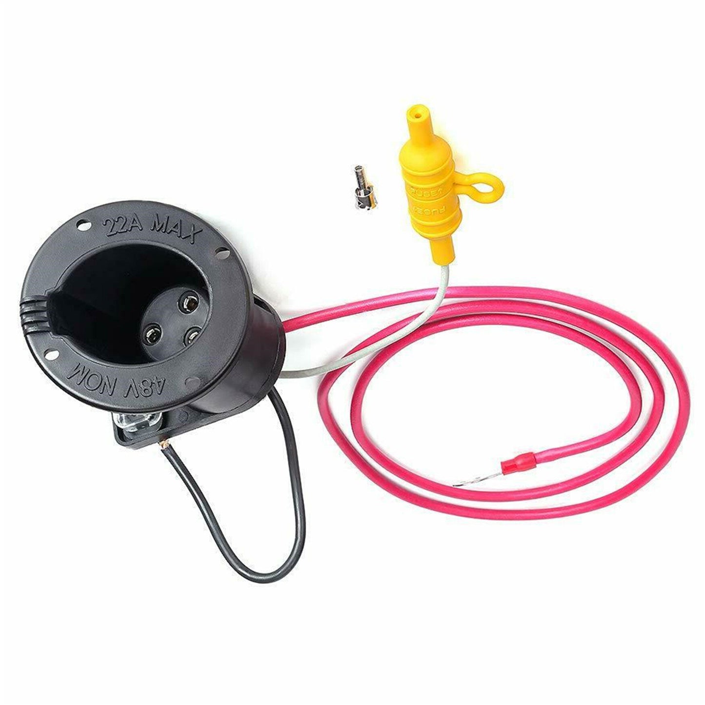 munirater 48V DC Charger Receptacle and Fuse Kit Replacement for Club Car Golf Cart 1995 - Up 101802101